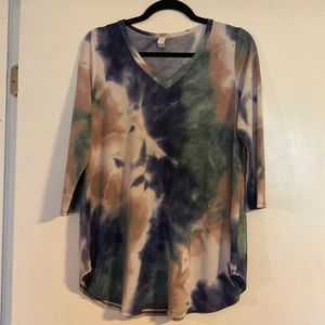Long sleeve tie dye top